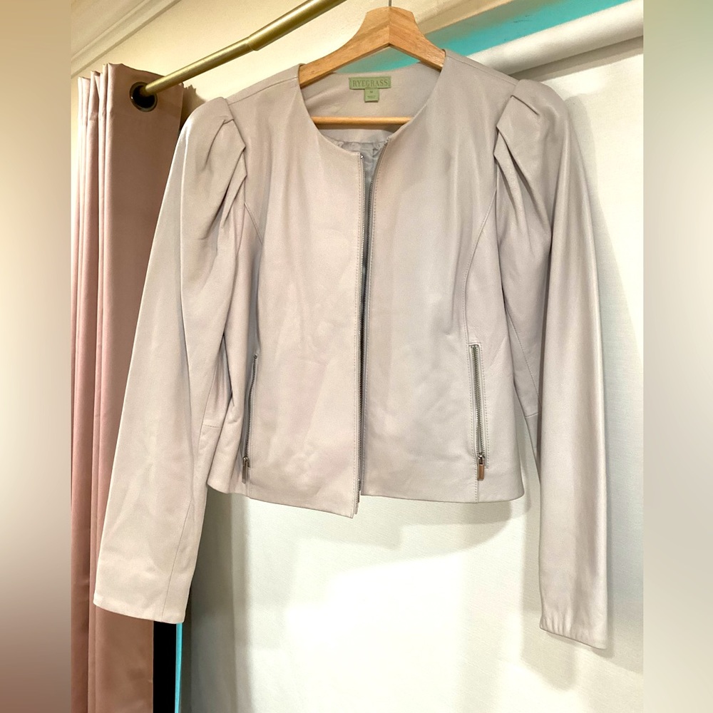 Gray leather Blazer